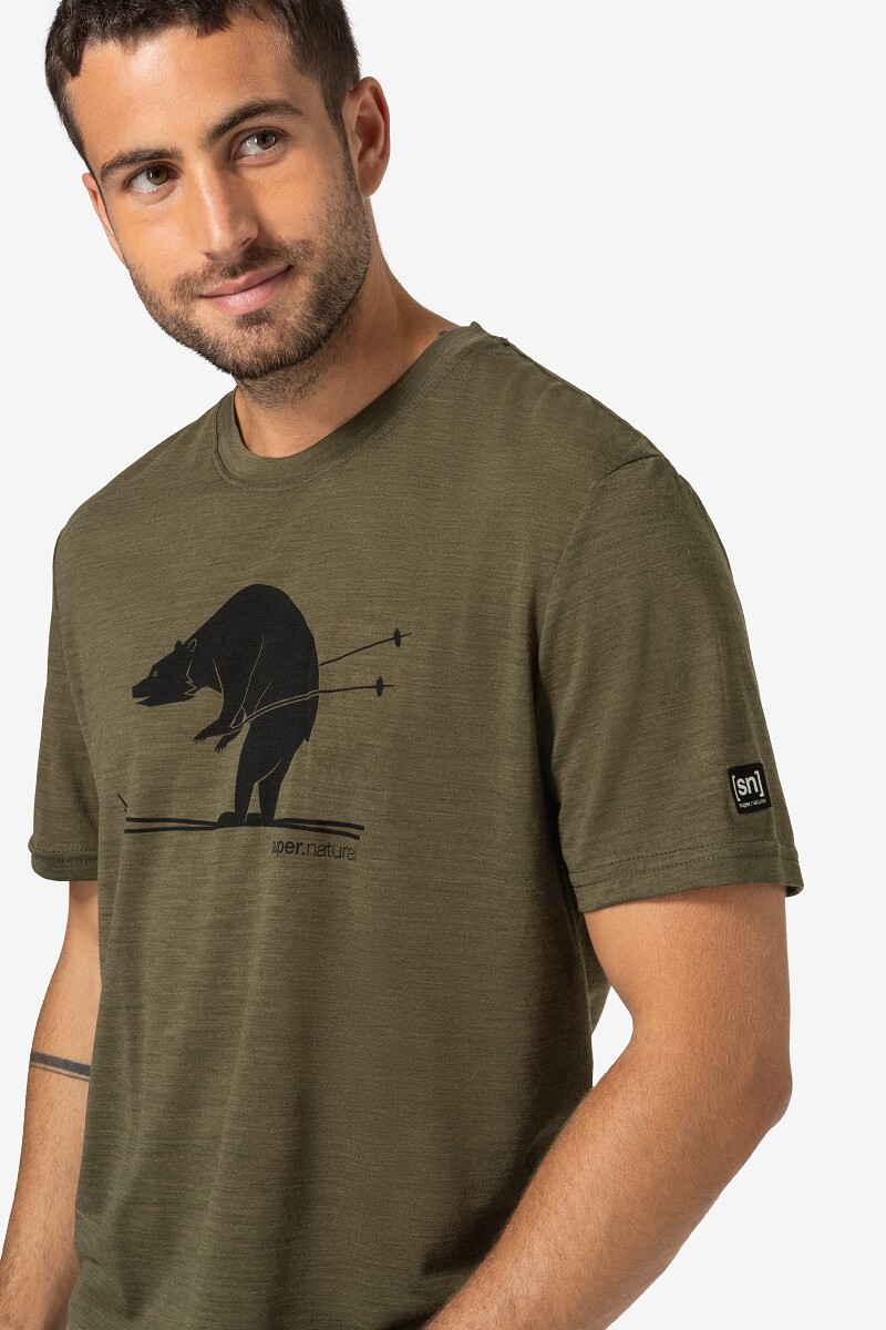 

Рубашка super.natural Merino T Shirt, оливковый