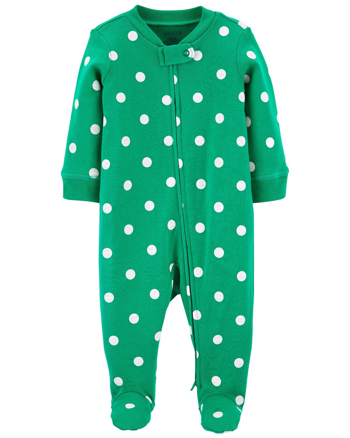 

Хлопок с двухсторонней молнией в горошек Baby Sleep & Play Carter's, зеленый