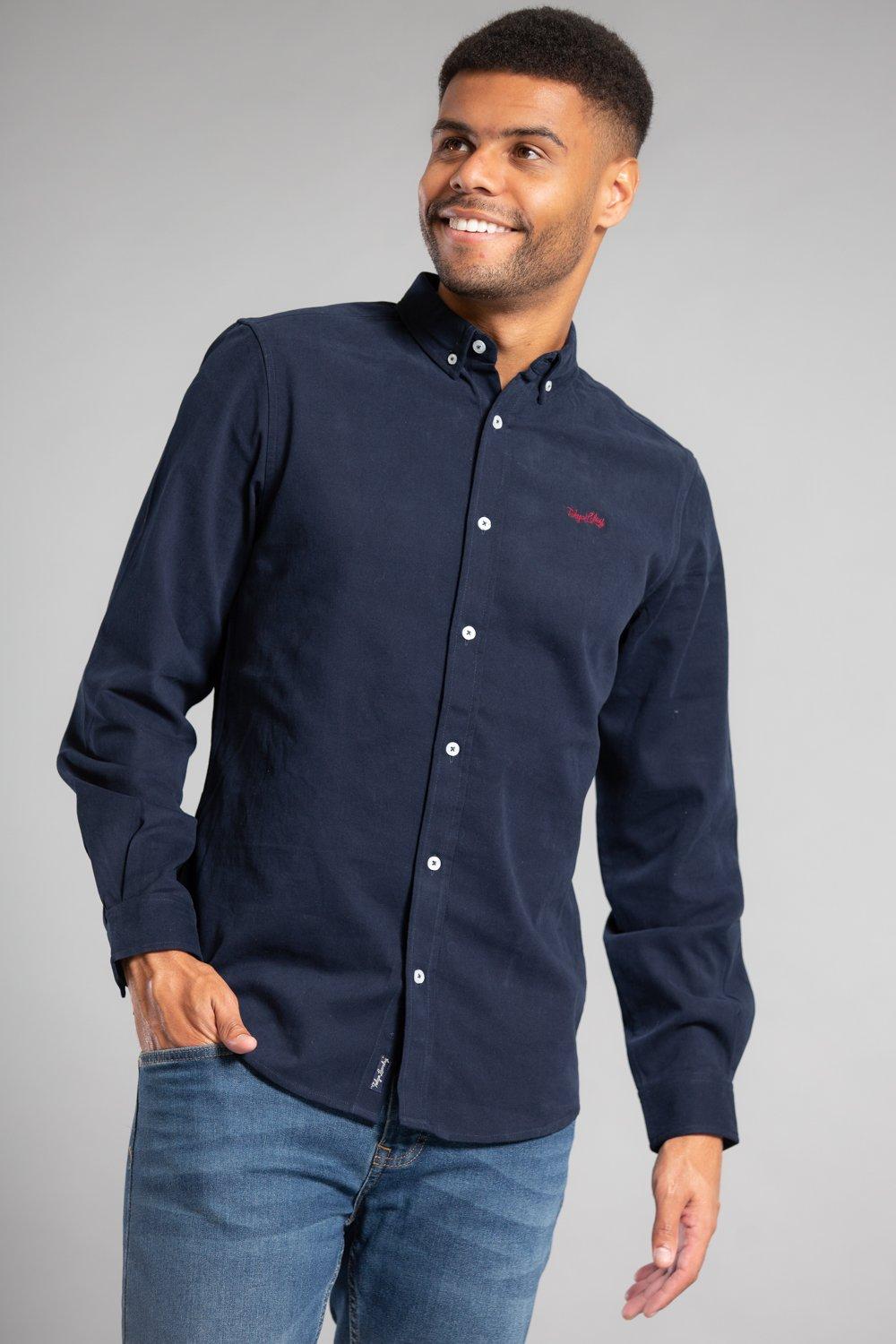 цена Хлопковая оксфордская рубашка с длинным рукавом Tokyo Laundry, синий