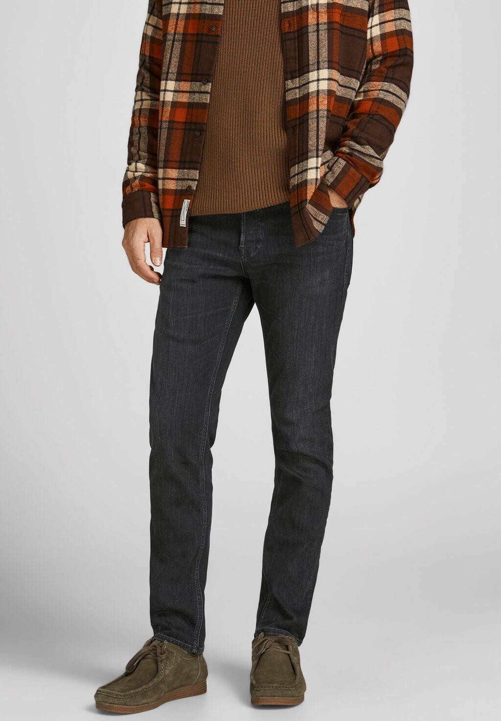 

Джинсы-сигареты JJIMIKE JJORIGINAL Jack & Jones, черный деним