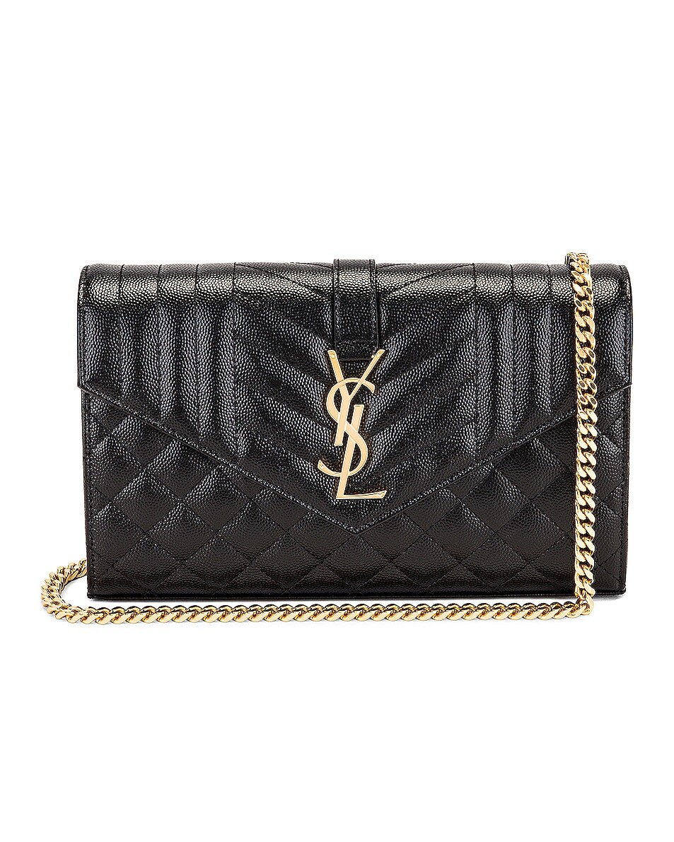 

Сумка Saint Laurent Mini Envelope Chain Wallet, неро