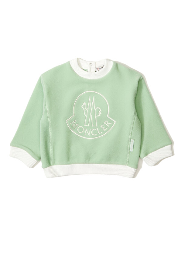 цена Толстовка для маленьких девочек с светло-зеленым логотипом Moncler