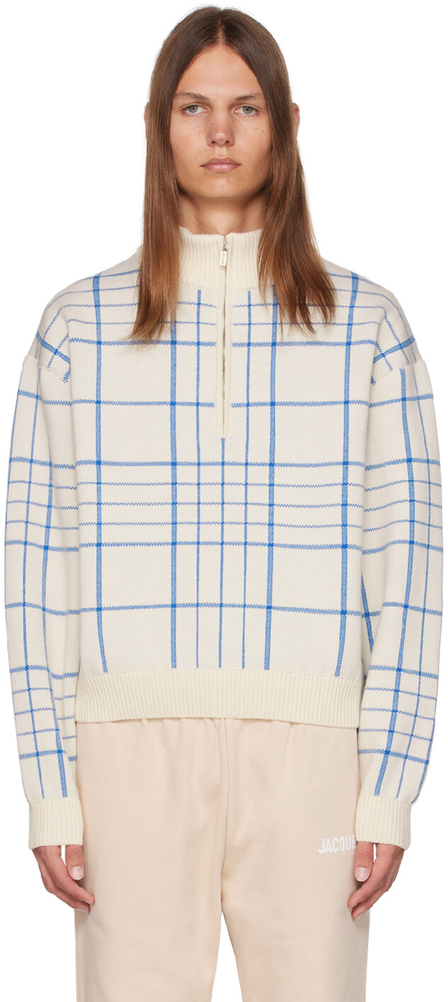 

Бело-синий свитер Le Chouchou La Maille Carro Jacquemus