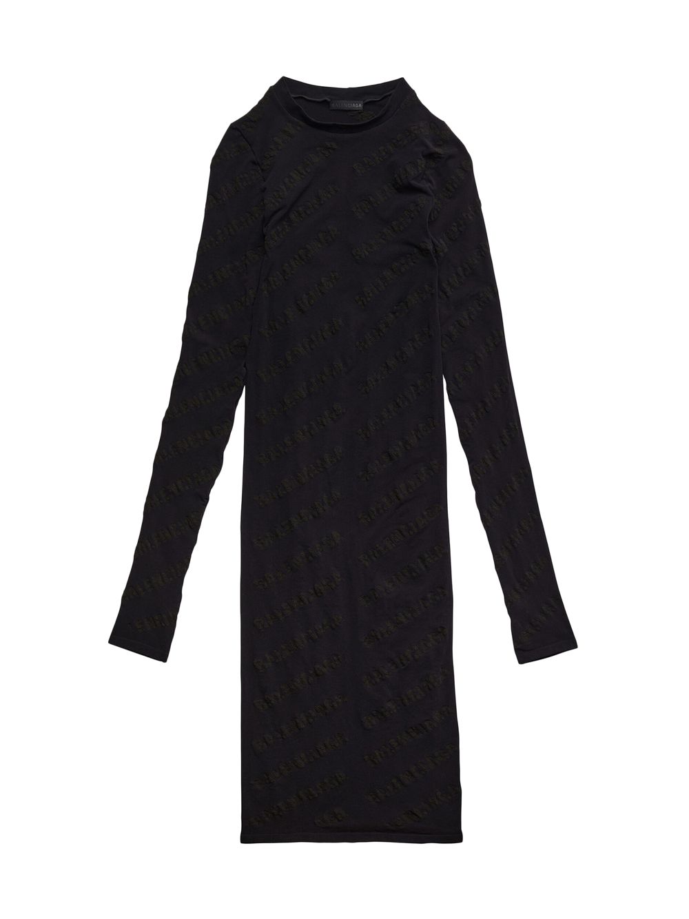 Мини-платье с логотипом по всей поверхности Balenciaga, черный