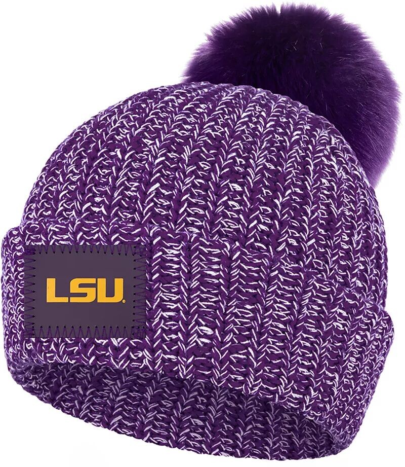 

Фиолетовая вязаная шапка с помпоном Love Your Melon LSU Tigers