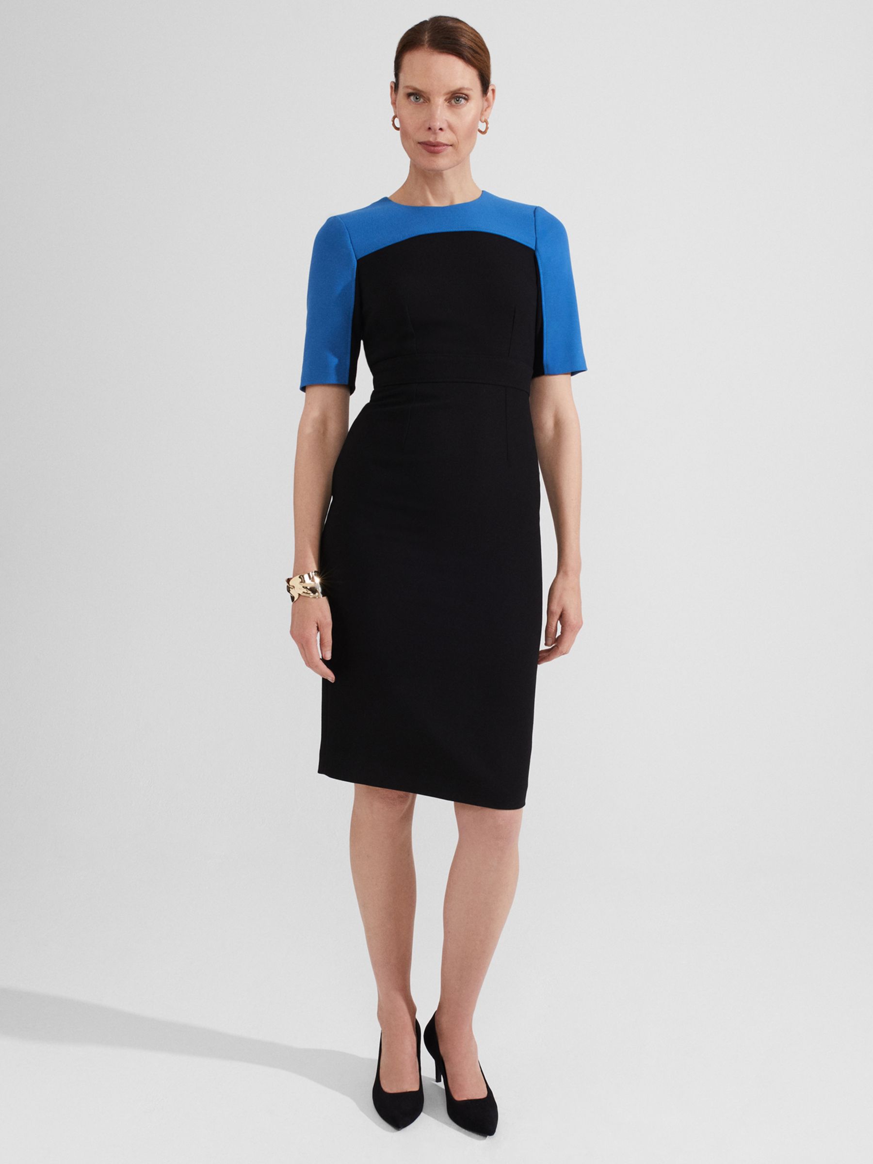 Платье в стиле колорблок Katya Hobbs, черный/синий