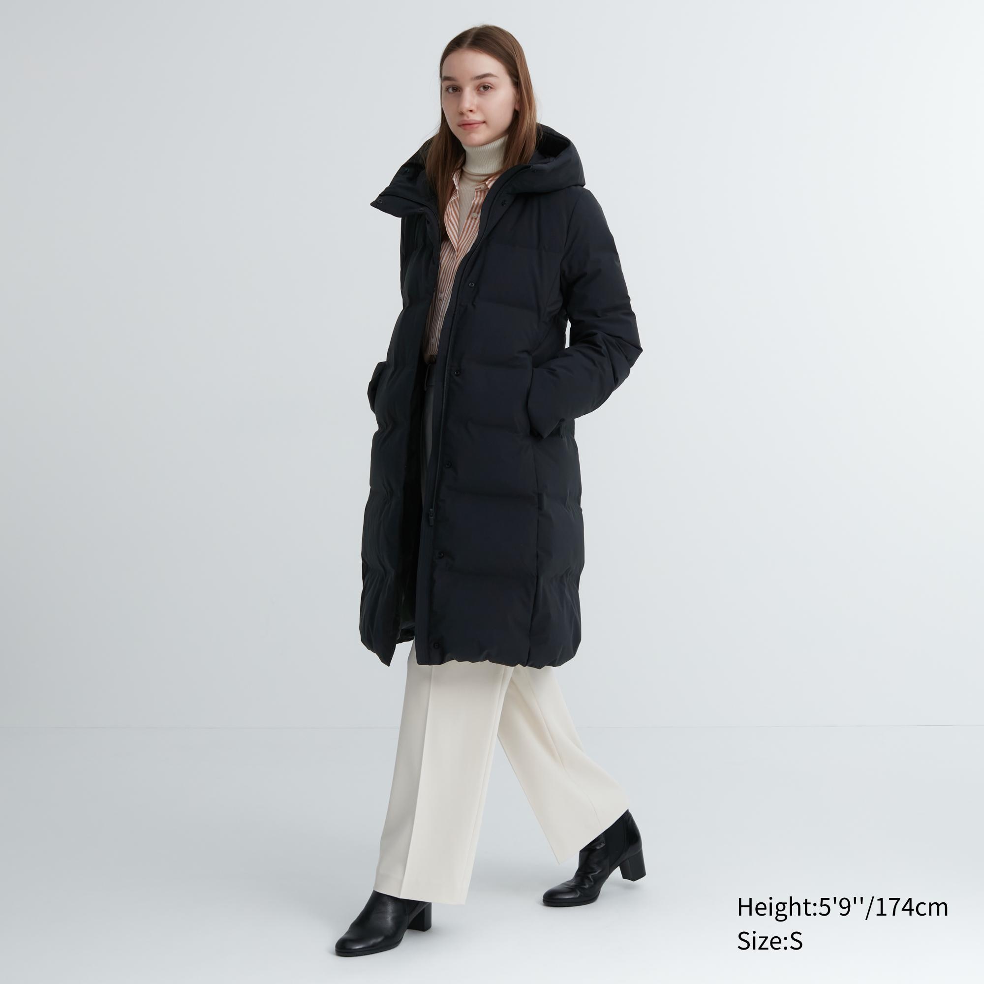 Длинное бесшовное пуховое пальто Uniqlo, черный длинное бесшовное пуховое пальто uniqlo бежевый