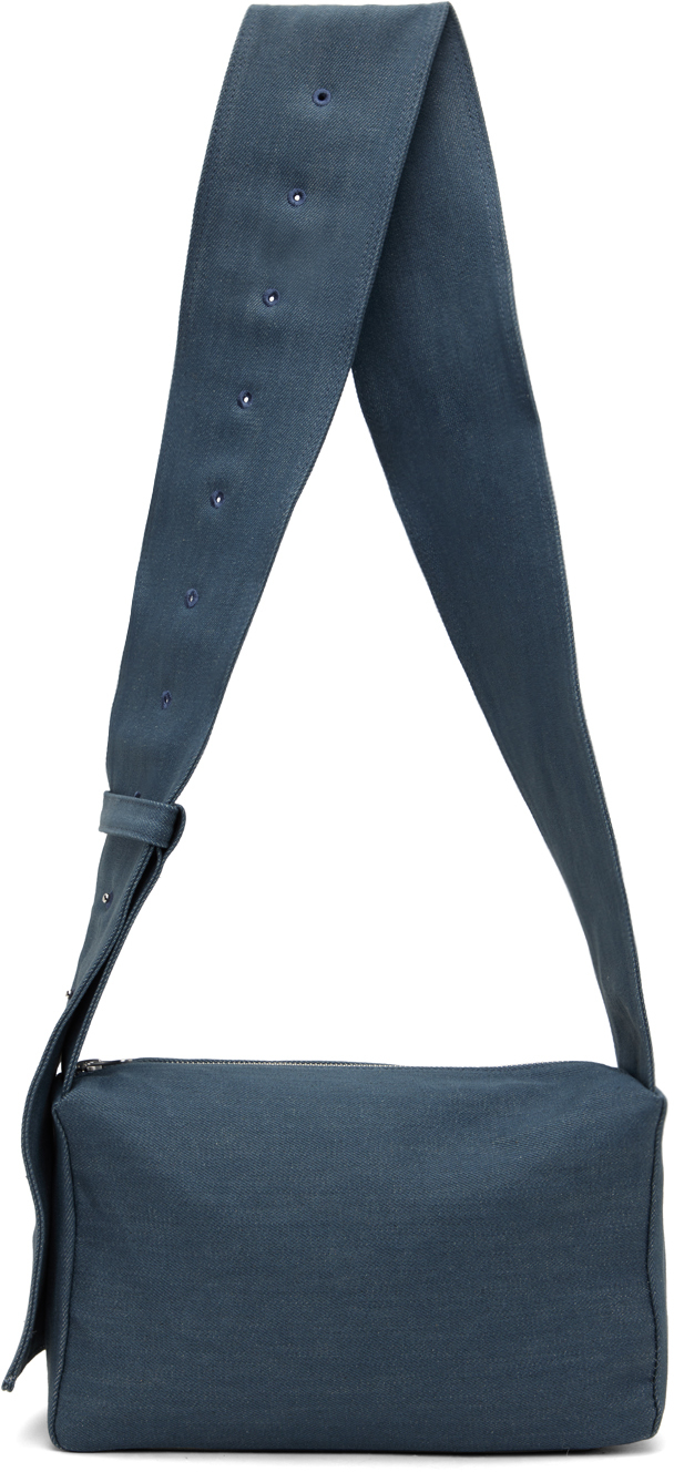 Синяя джинсовая сумка-мессенджер Amomento