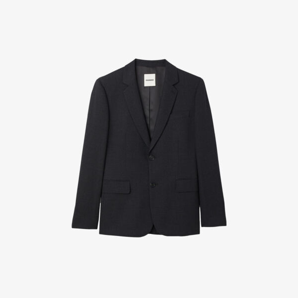 

Однобортный пиджак Legacy из эластичной шерсти Sandro, цвет noir / gris