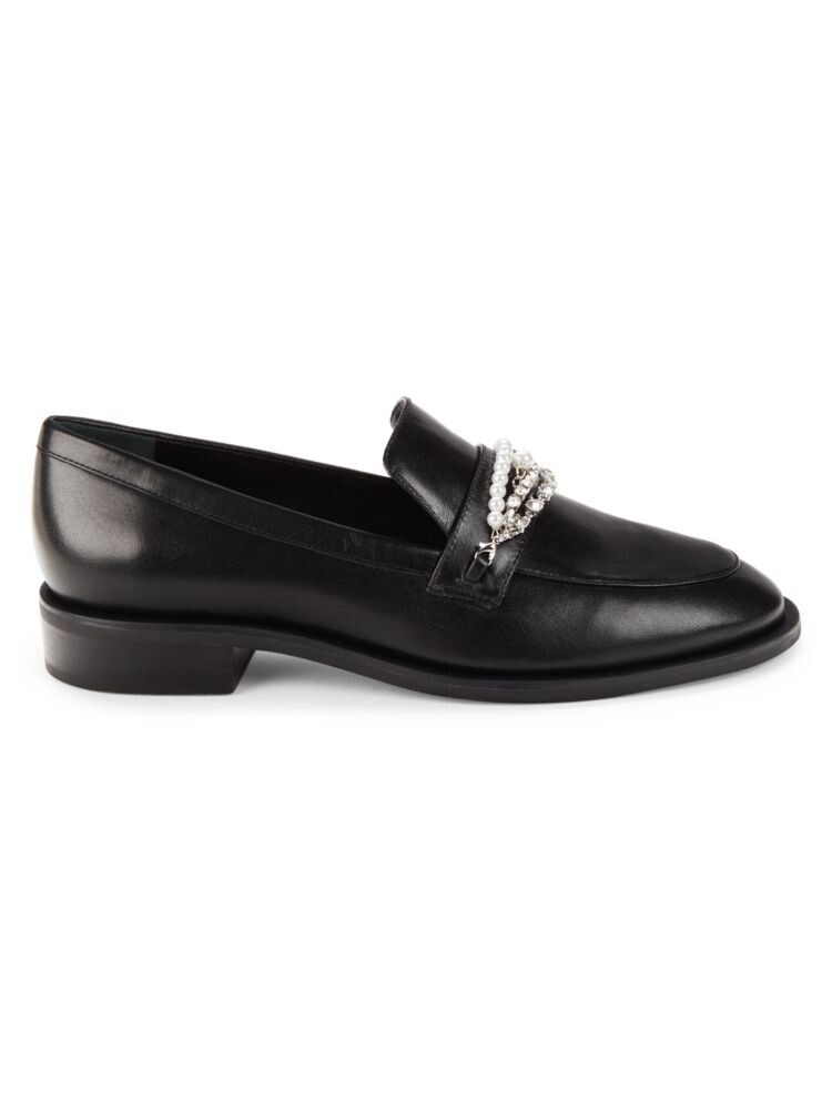 

Кожаные лоферы с украшением Stuart Weitzman, черный