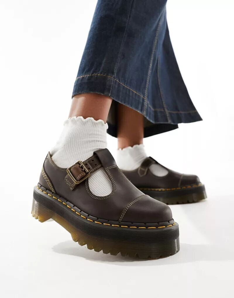 

Доктор Коричневые туфли Martens Bethan Quad Mary Jane Dr Martens