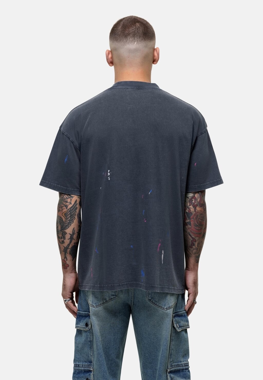 

Футболка с принтом RELAXED PAINT SPLATTER NAVY T-SHIRT Good For Nothing, синий