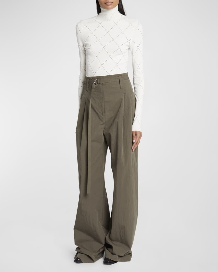 

Топ с воротником-стойкой Pointelle Diamonds Proenza Schouler White Label