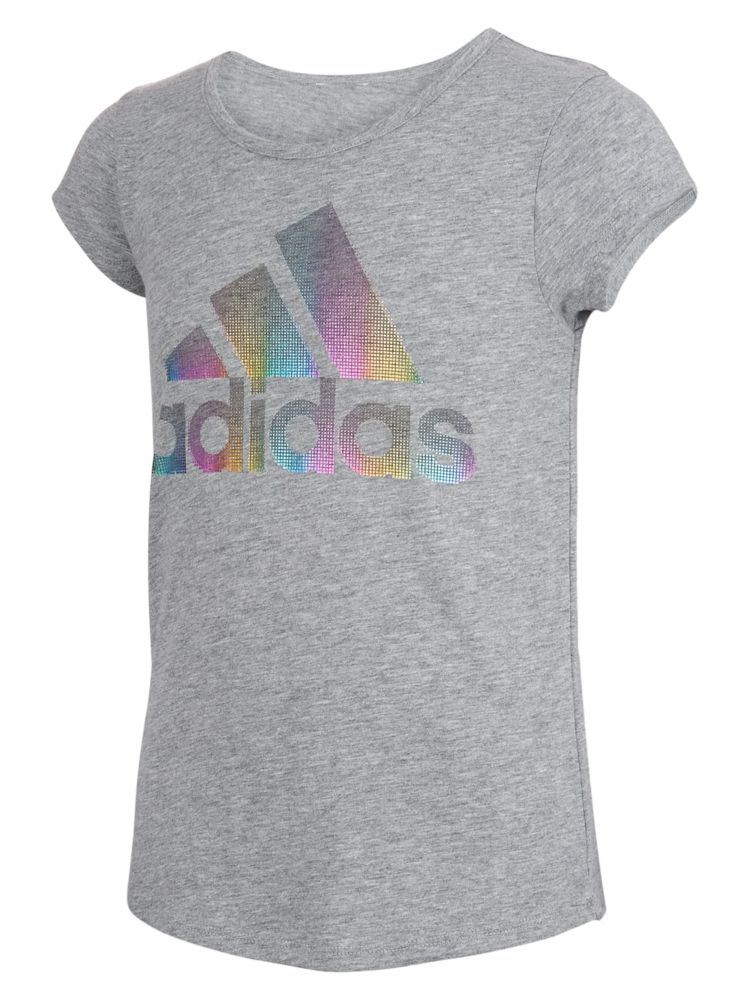 Футболка с логотипом Girl's Replenishment Adidas, цвет Grey Heather футболка replenishment rainbow из фольги для девочек adidas белый
