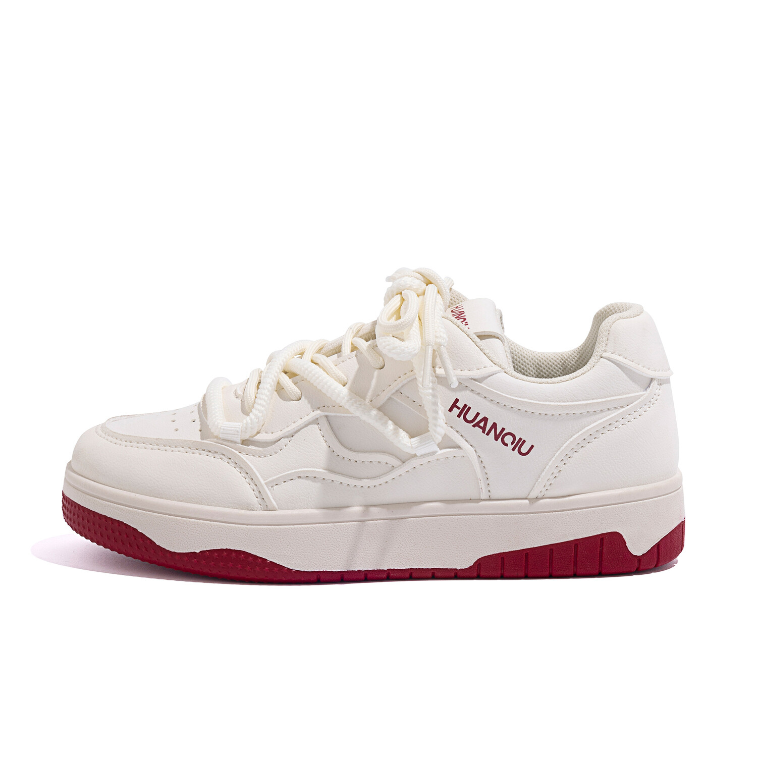 

Кроссовки HUANQIU Skateboarding Shoes Unisex Low-top Red, бежевый/красный