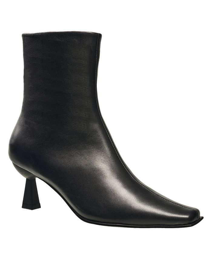 Женские кожаные ботинки Leilani с квадратным носком French Connection, черный женские узкие ботинки до икры на молнии chrissy french connection черный