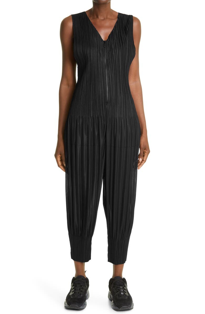 

Плиссированный комбинезон без рукавов PLEATS PLEASE ISSEY MIYAKE, черный