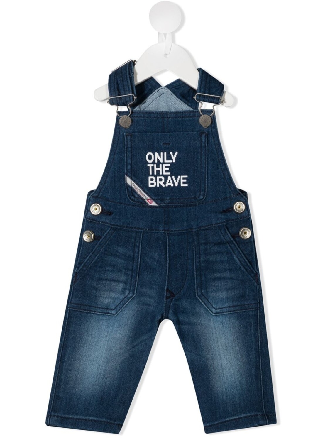 

Джинсовый комбинезон с принтом Diesel Kids, синий