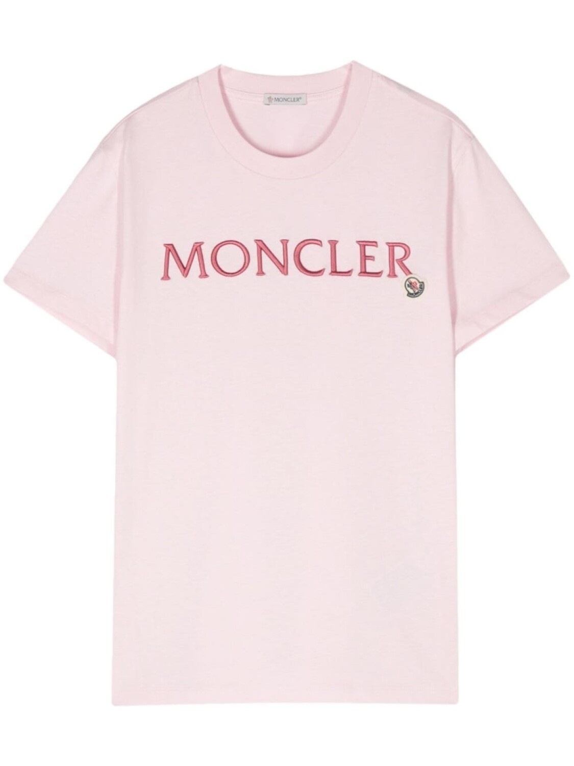 

Moncler футболка с вышитым логотипом, розовый