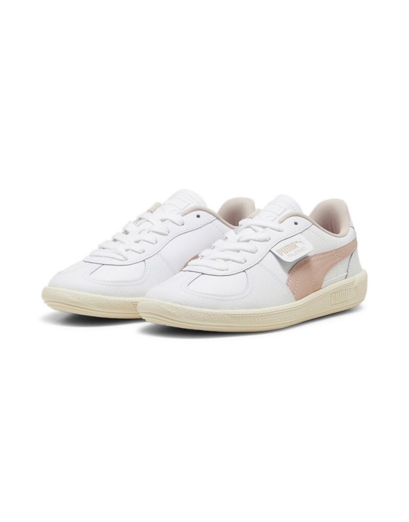 Белые кроссовки Puma Palermo с розовыми деталями
