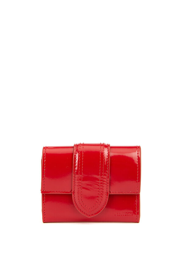 

Женский кожаный кошелек с красным логотипом Jacquemus