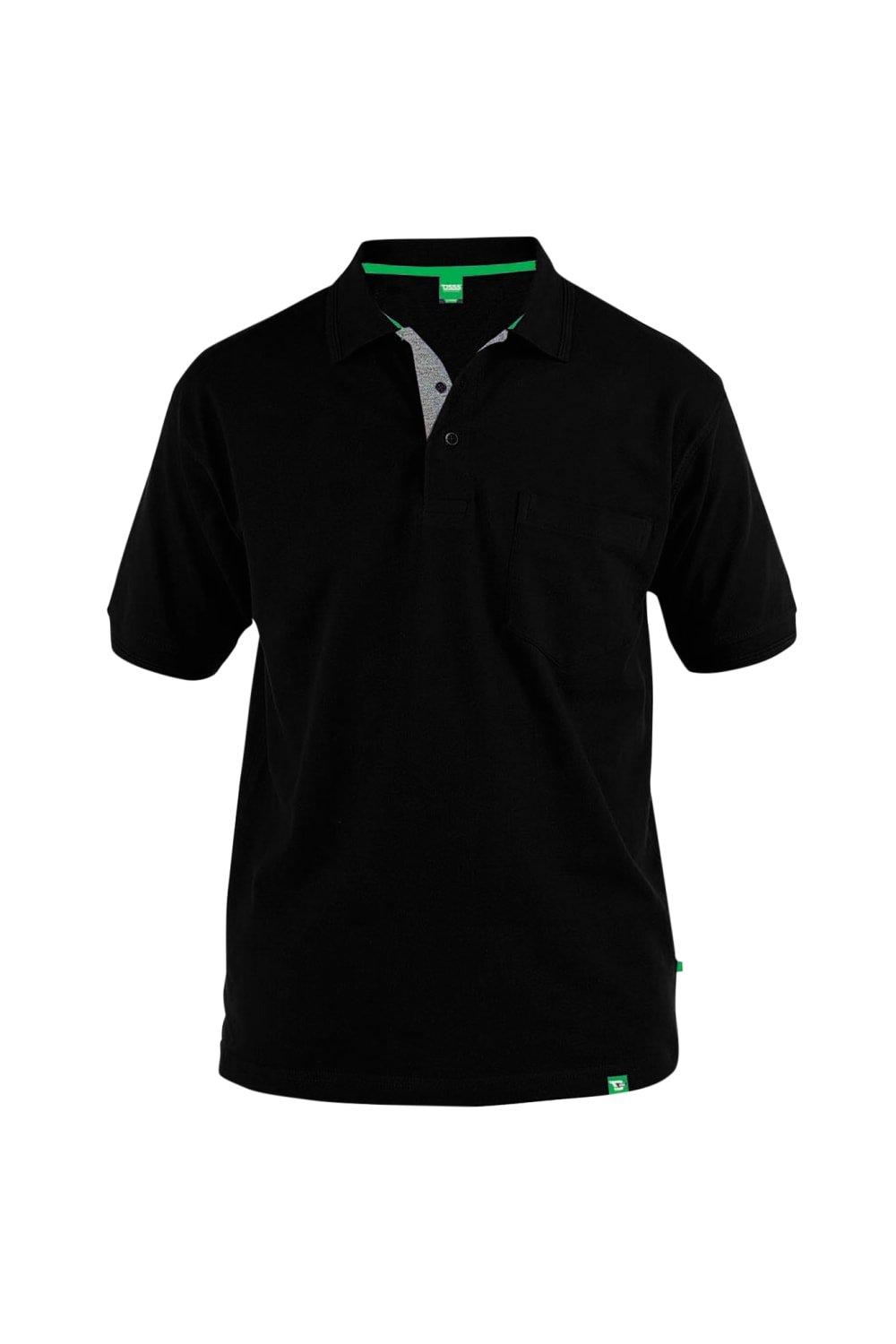 Рубашка поло из пике с нагрудным карманом Grant Duke Clothing, черный мужская повседневная спортивная рубашка поло tuveke спортивная рубашка поло с воротником стойкой и короткими рукавами высококачественная о