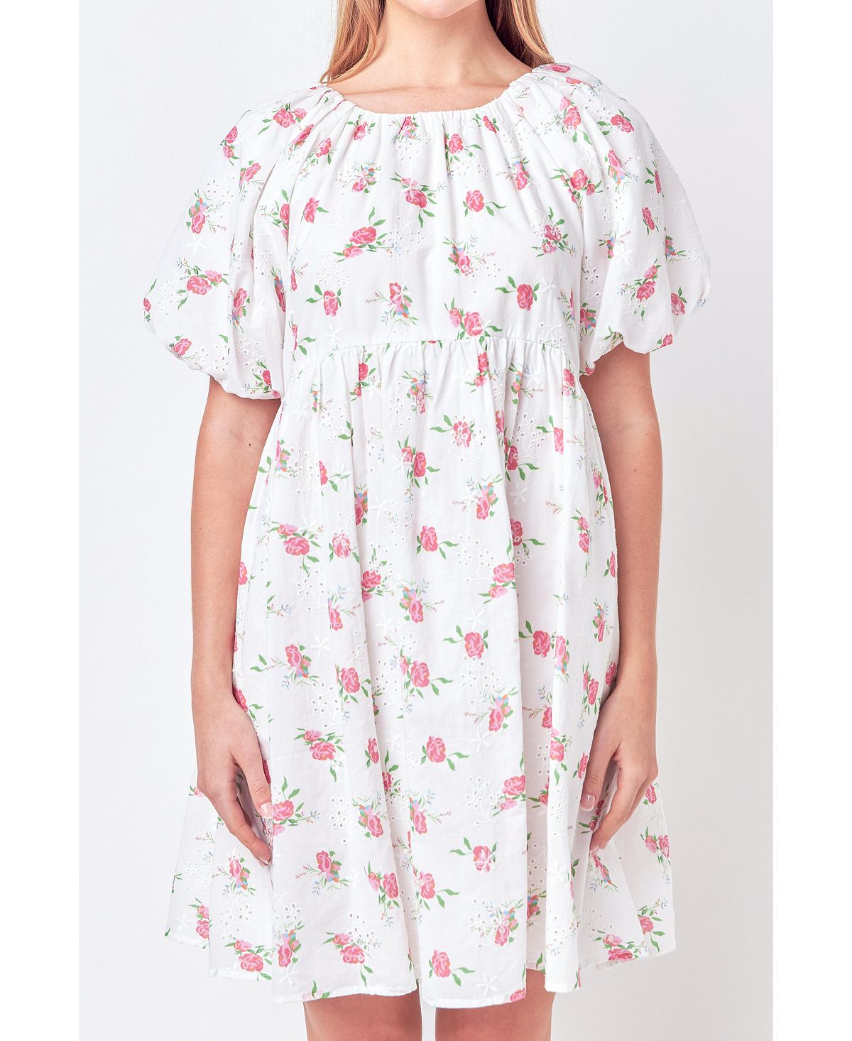 Женское хлопковое платье с цветочной вышивкой English Factory
