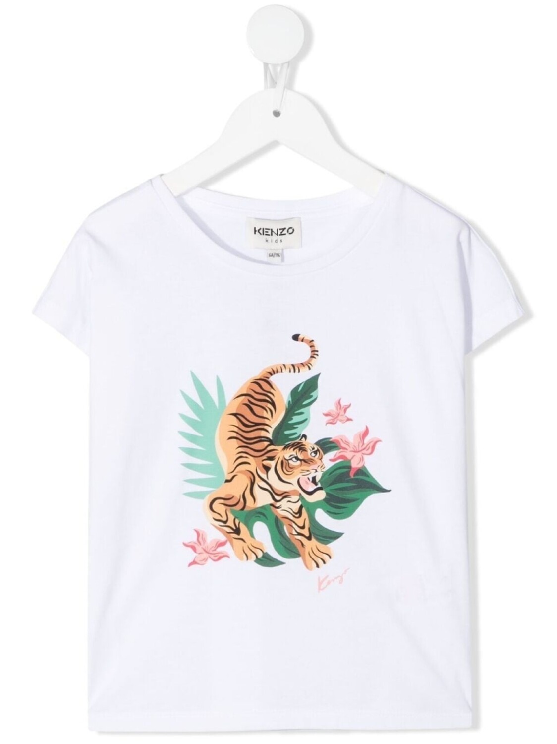 

Футболка с графичным принтом Kenzo Kids, белый
