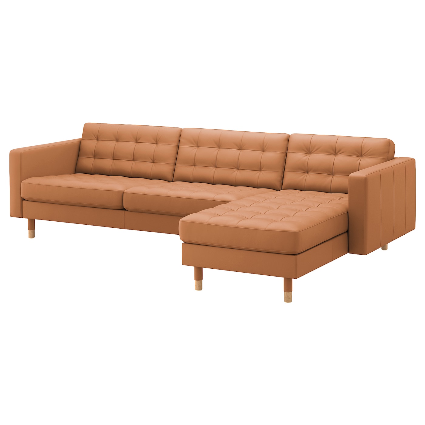 ЛАНДСКРОНА 4-местный диван с диваном/Гранн/Бомстад золотисто-коричневый/дерево LANDSKRONA IKEA