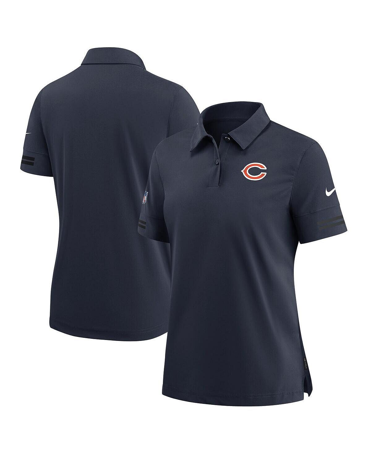

Женская темно-синяя рубашка-поло Chicago Bears Sideline Performance Nike, темно-синий