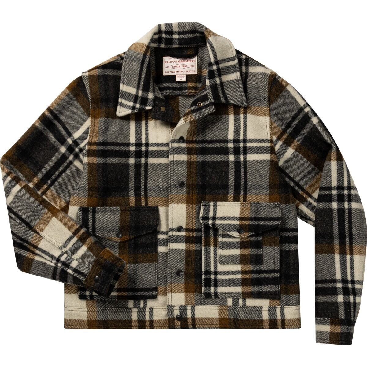 

Шерстяная рабочая куртка mackinaw Filson, цвет steel heather/black/white