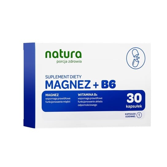 

Natura Porcja Zdrowia, Биологически активная добавка, Магний + B6, 30 шт.
