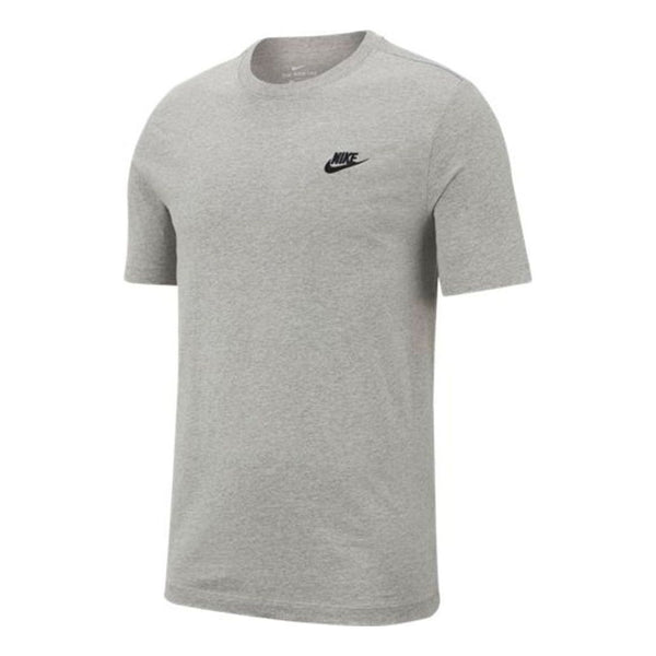 Футболка Men's Nike Embroidered Small Round Neck Short Sleeve Dark Grey T-Shirt, серый