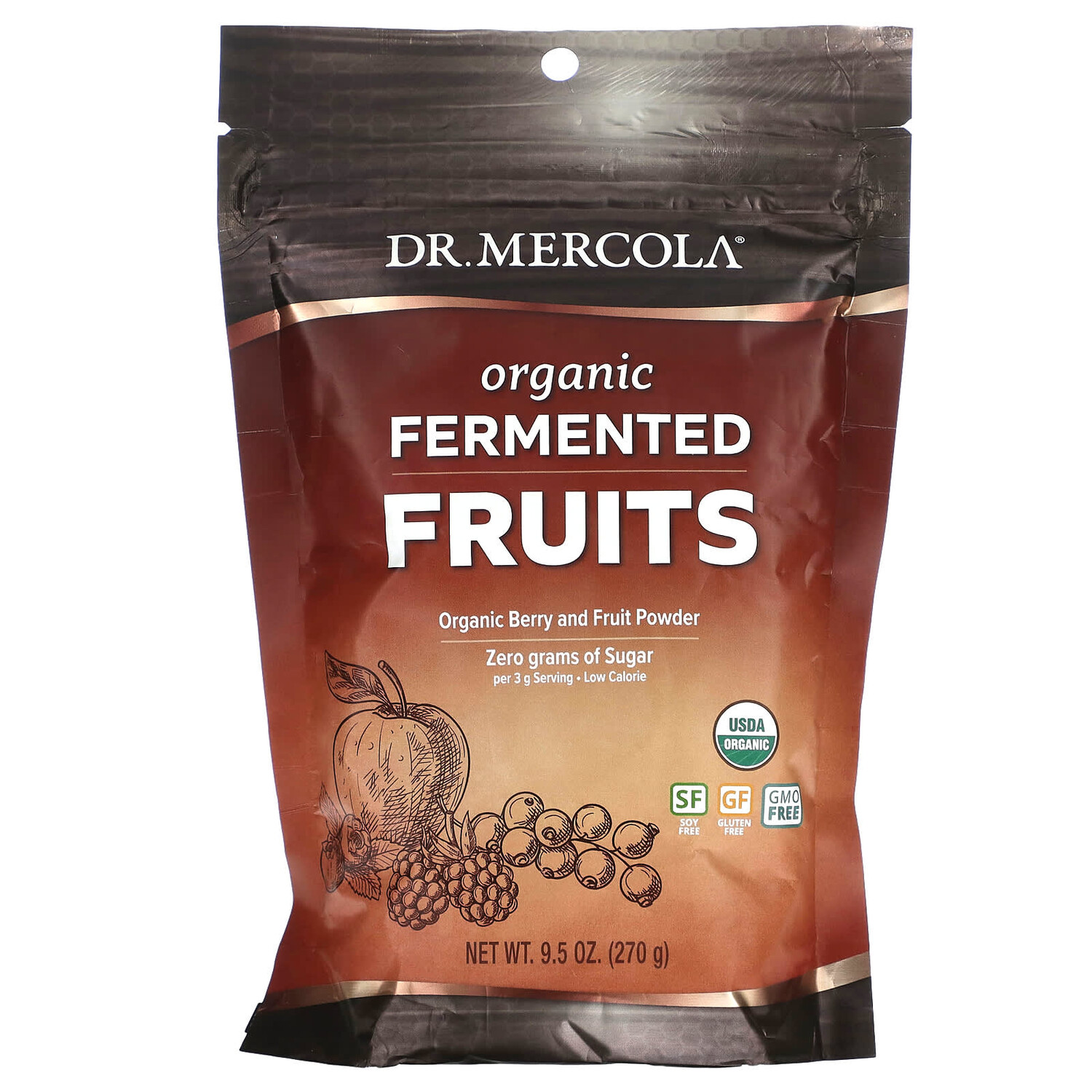 

Органические ферментированные фрукты, 270 г (9,5 унции), Dr. Mercola