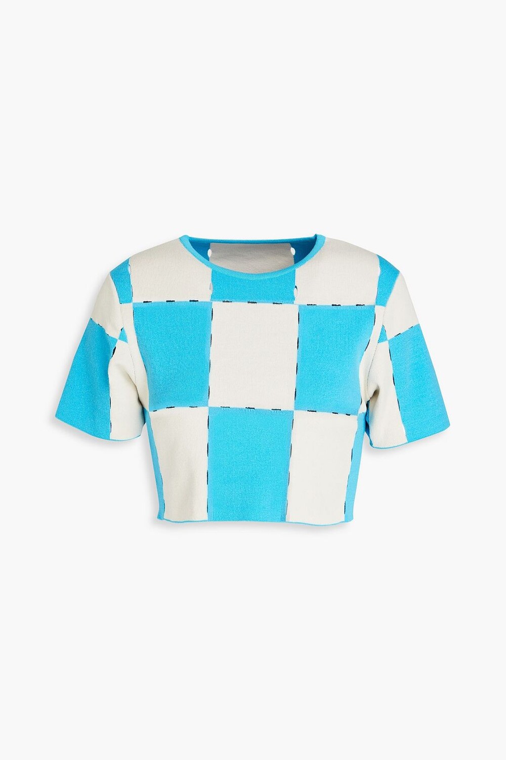 

Укороченный топ Gelato в клетку из смесового хлопка JACQUEMUS, бирюзовый