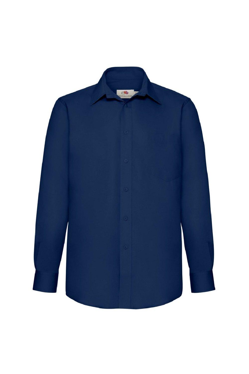 Рубашка из поплина с длинным рукавом , темно-синий Fruit of the Loom