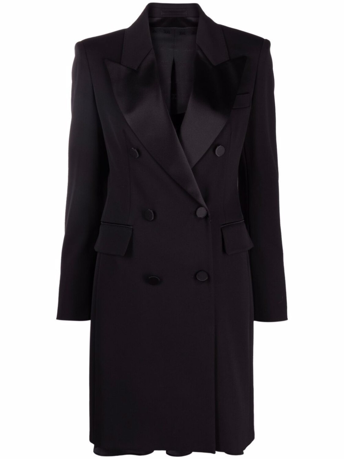 

Max Mara двубортное платье-блейзер с заостренными лацканами, черный