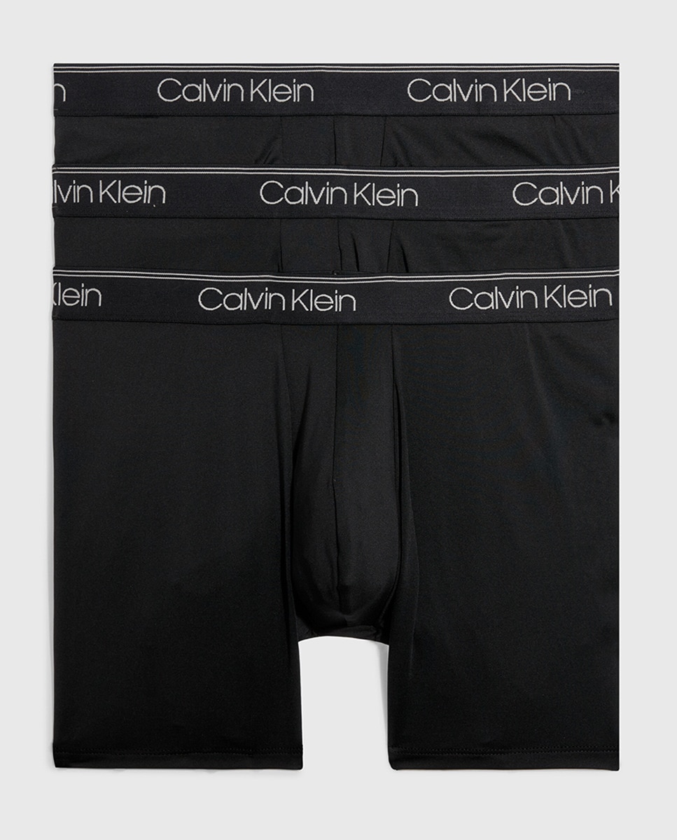 Набор из 3 мужских длинных боксеров Calvin Klein, черный цена и фото