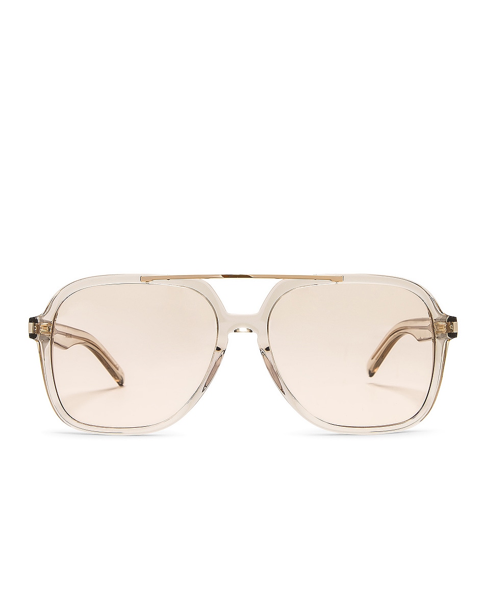 

Солнцезащитные очки Saint Laurent Acetate Optical Eyeglasses, цвет Transparent Cream & Light Gold