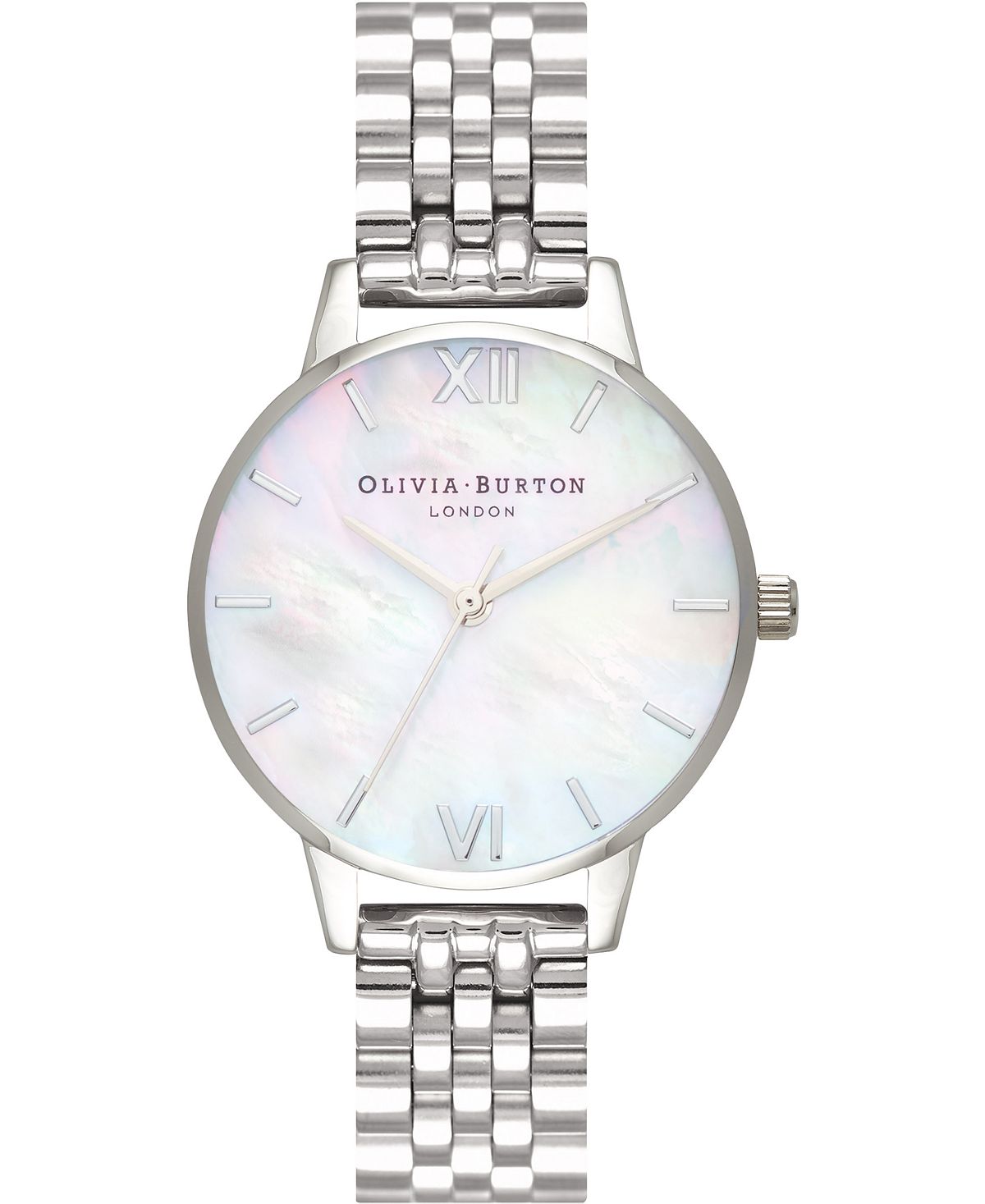 Женские часы-браслет из нержавеющей стали 30 мм Olivia Burton, серебро женские часы floral 24000044 из розовой стали olivia burton розовый