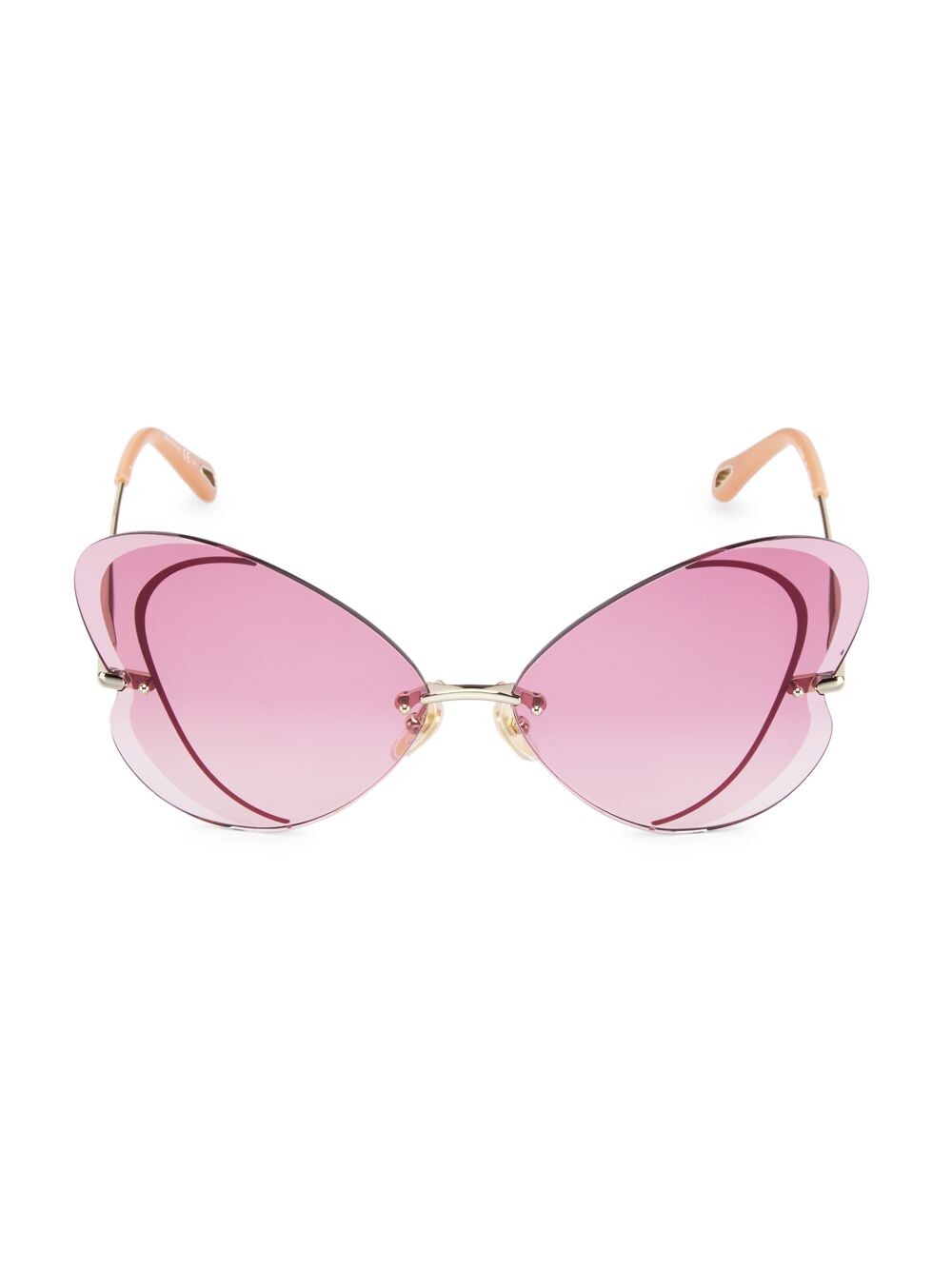 

Солнцезащитные очки Tayla 65 мм в форме бабочки Chloé, золотой