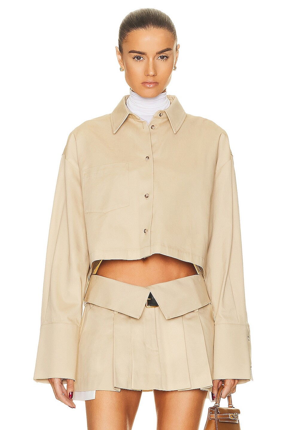 Рубашка Helsa Chino Cropped, хаки