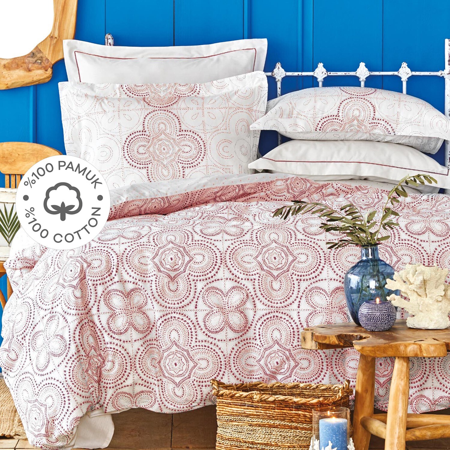 

Комплект постельного белья Karaca Home Anemos Tile из 100% хлопка