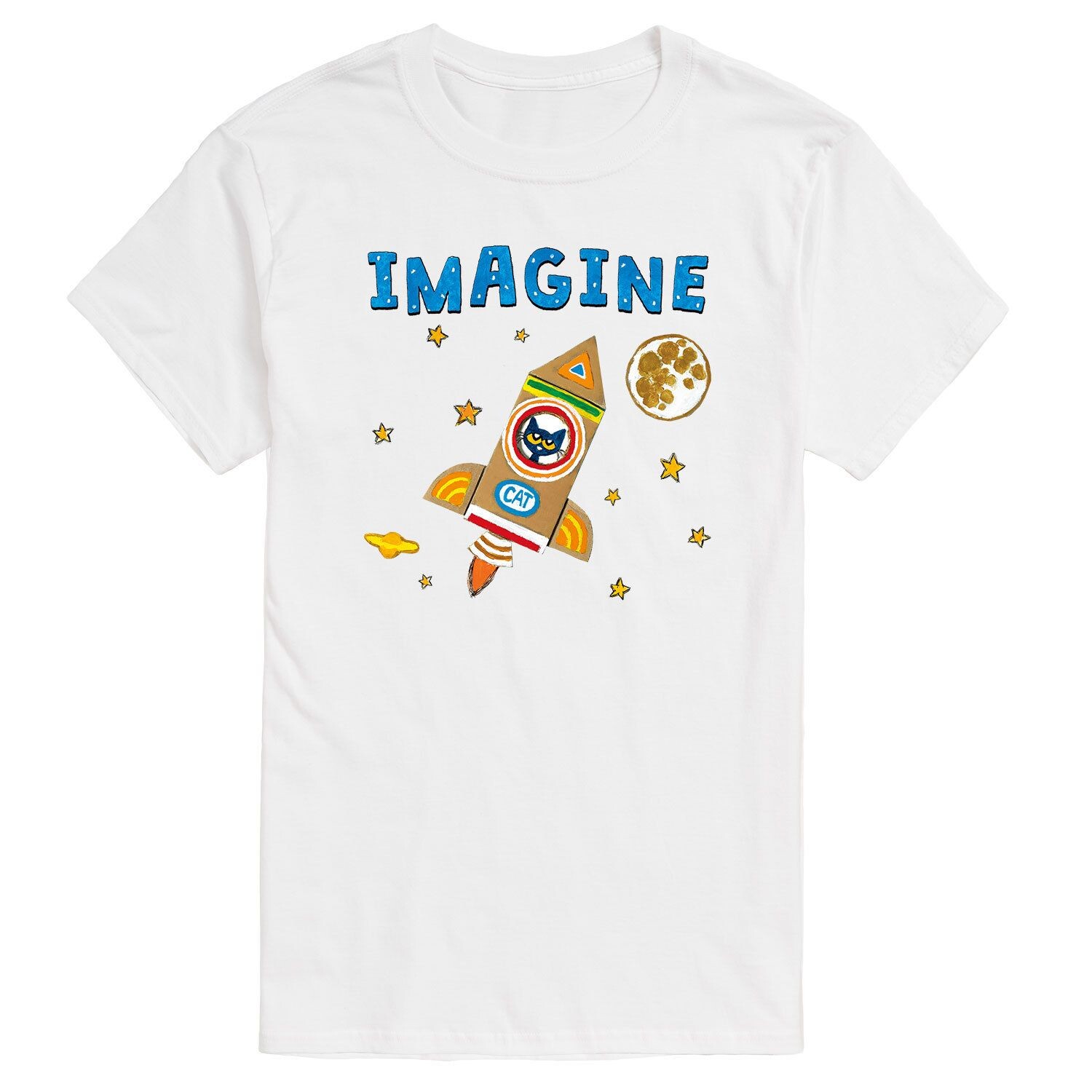 

Мужская футболка Pete The Cat Imagine Space Rocket Licensed Character