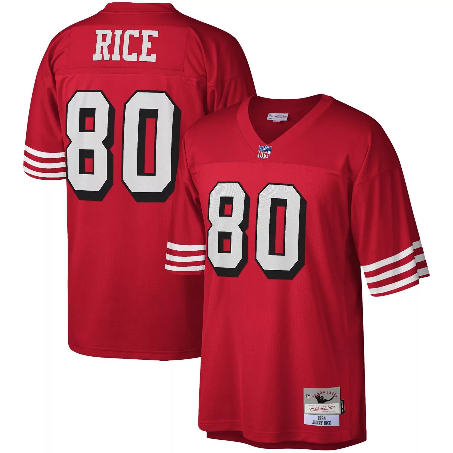 

Мужская футболка Mitchell & Ness Jerry Rice Scarlet San Francisco 49ers 1994 Legacy Replica Джерси