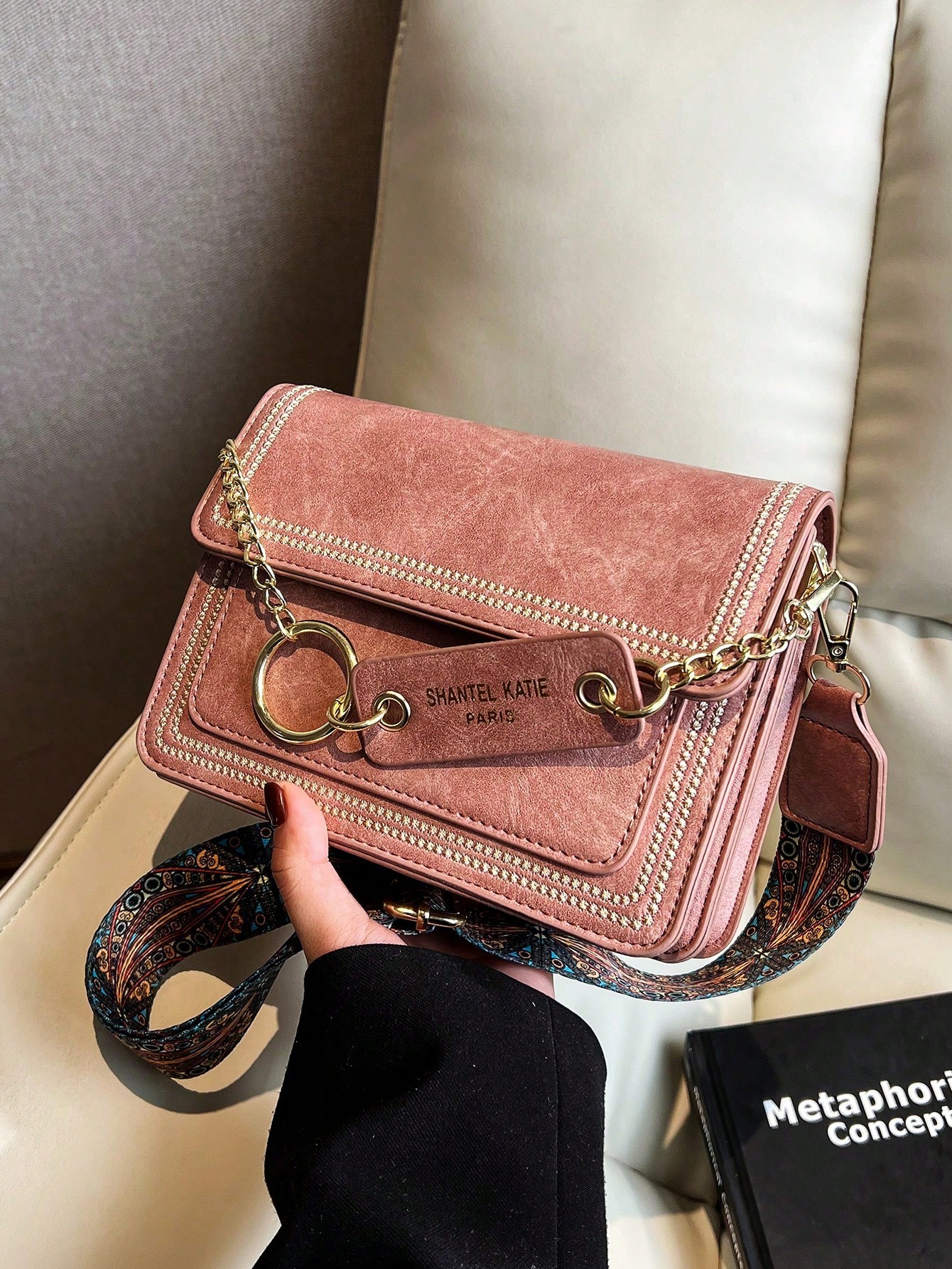 Легкая деловая повседневная мини-минималистичная квадратная сумка с клапаном для девочек-подростков, розовый