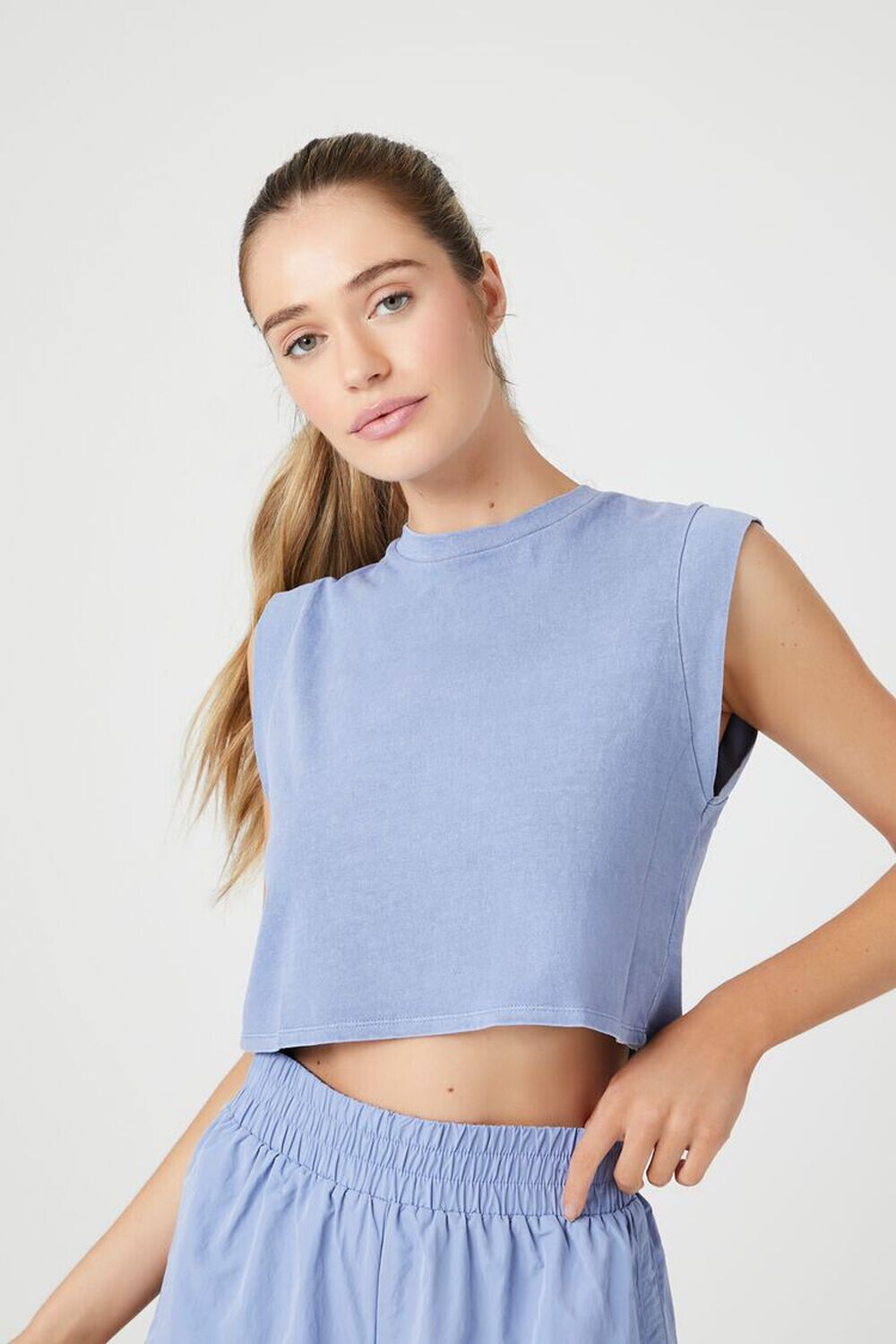 

Укороченная футболка Active Muscle Forever 21, синий