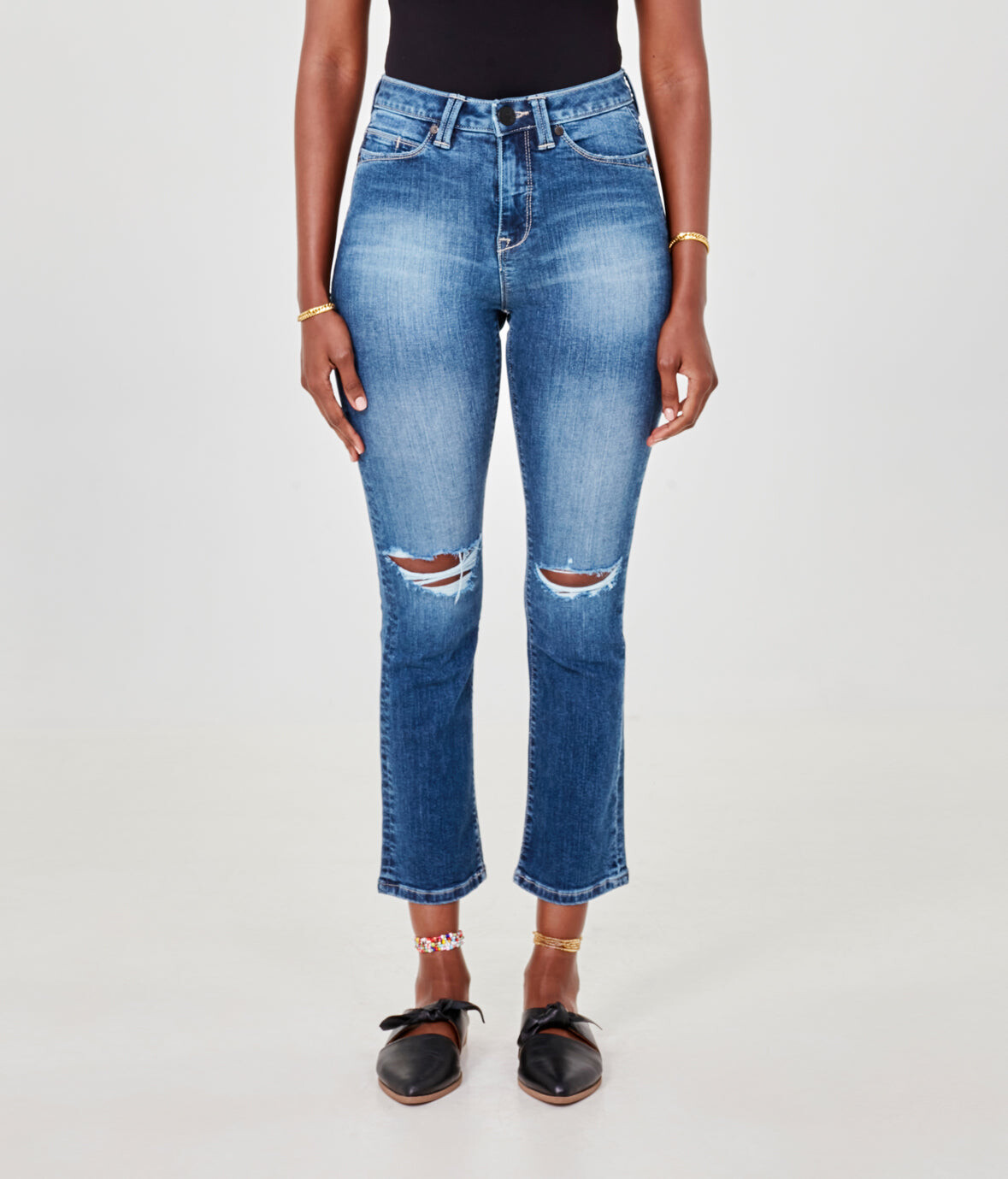 

Прямые джинсы KATE-IS с высокой посадкой Lola Jeans, цвет Indigo Sea
