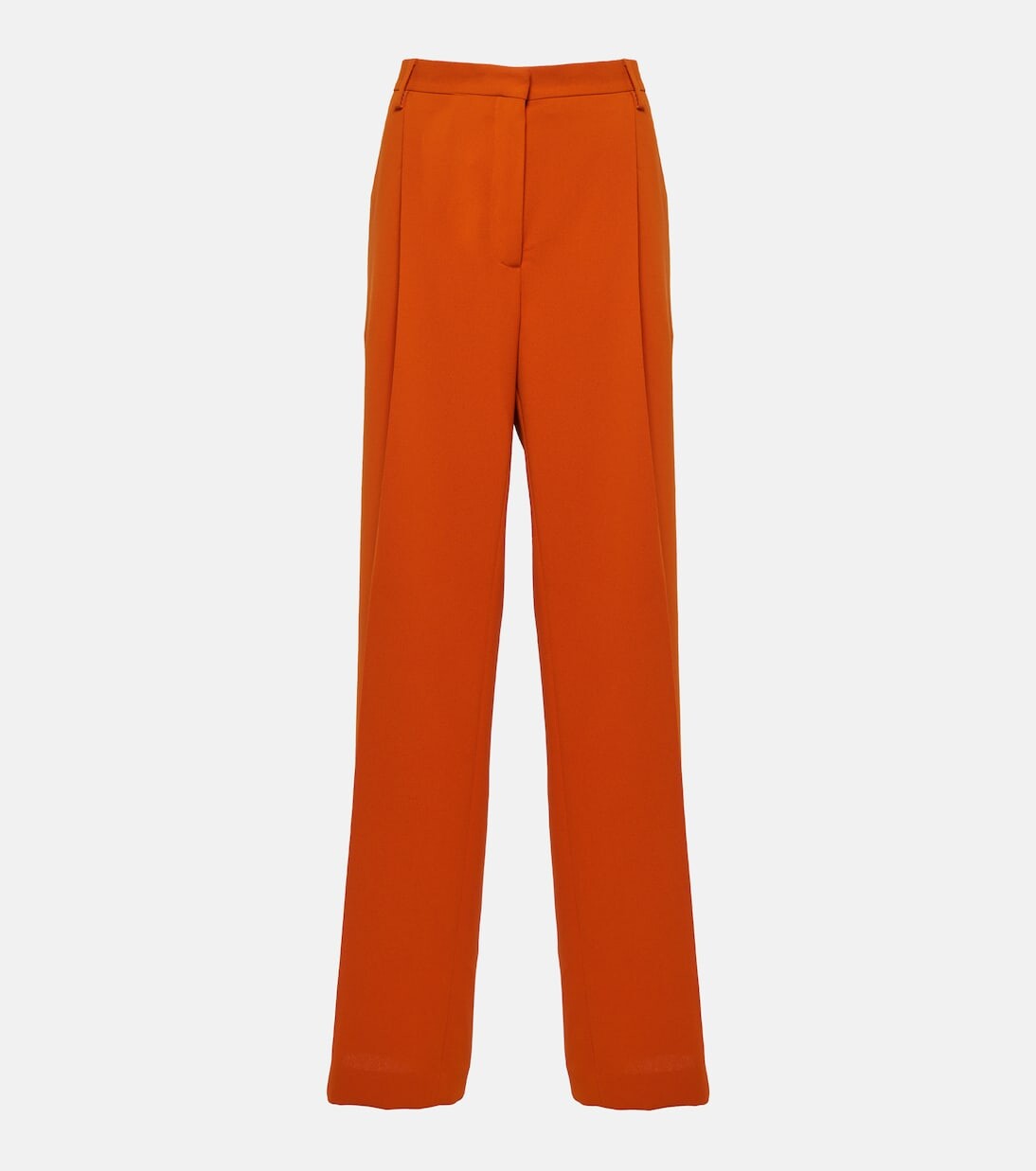 

Прямые брюки из крепа с высокой посадкой Dries Van Noten, оранжевый