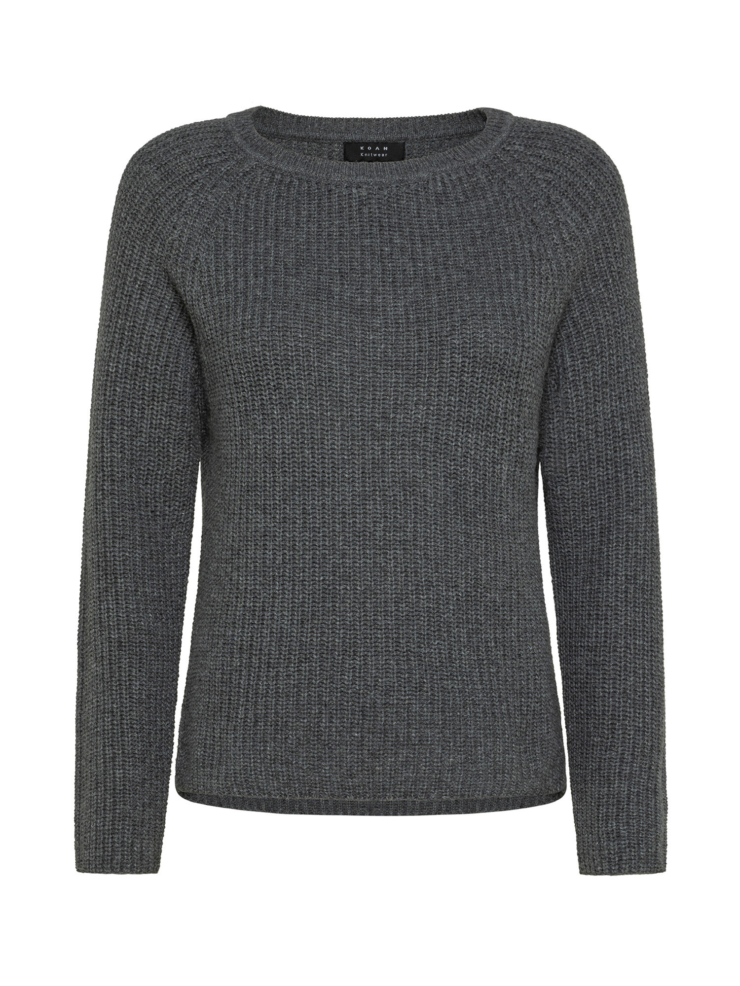 Koan Collection свитер в рубчик с вырезом лодочкой., серый